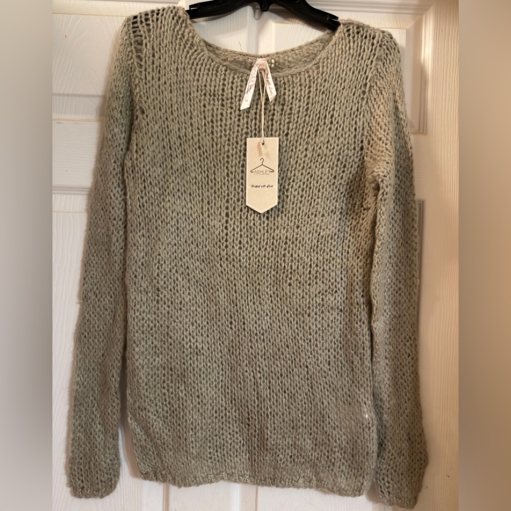 Ashley By 26 International Chunky Knit Gray Sweater Cozy Fall Must Have Sz S NWT